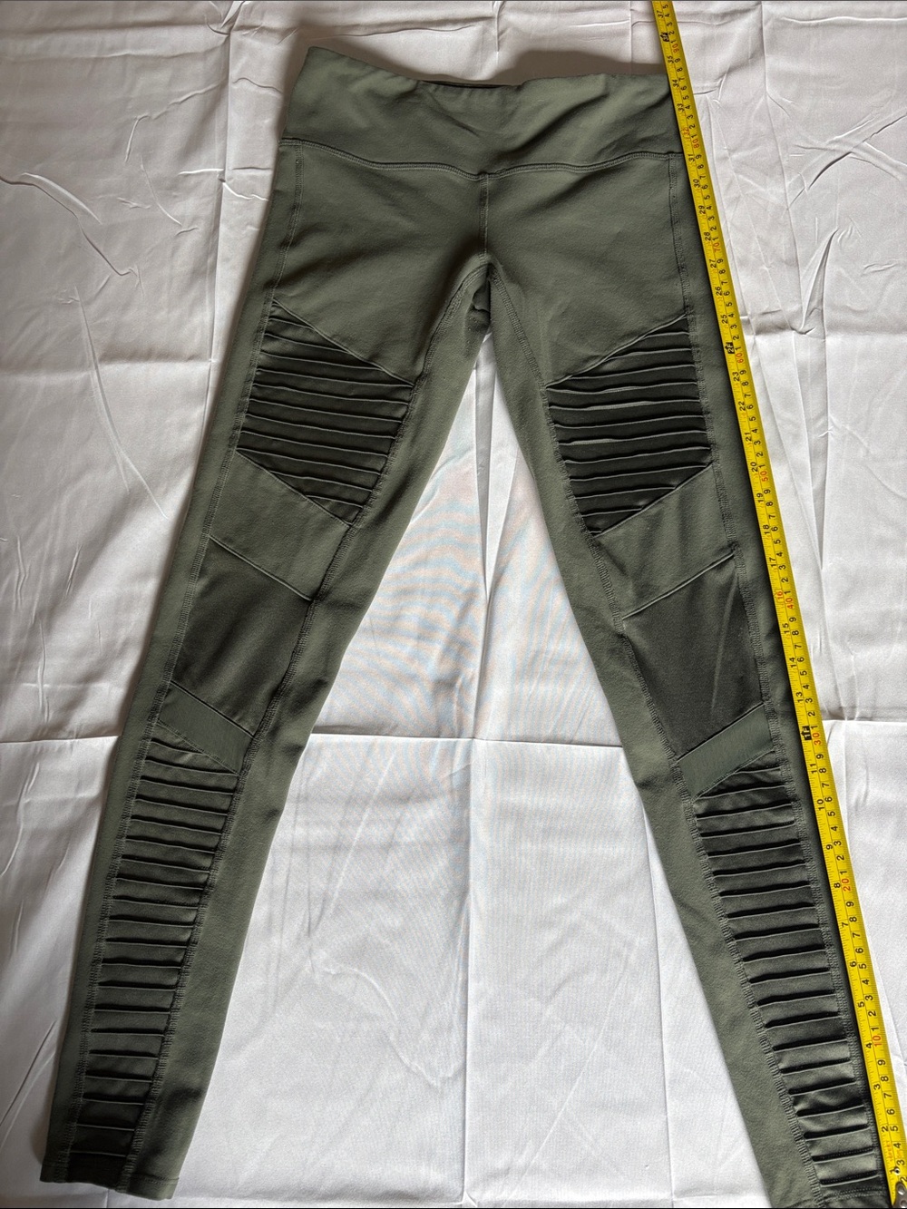 ALO Yoga Olive Green Moto Ribbed Jeggings